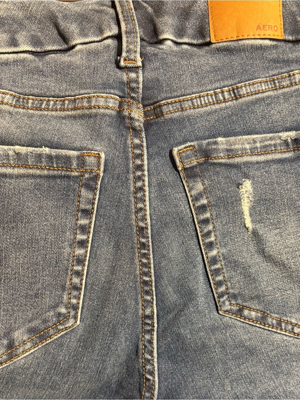 Aeropostale High-Rise Curvy Distressed Jeggings Jeans - Blue SZ000 - Picture 2 of 4